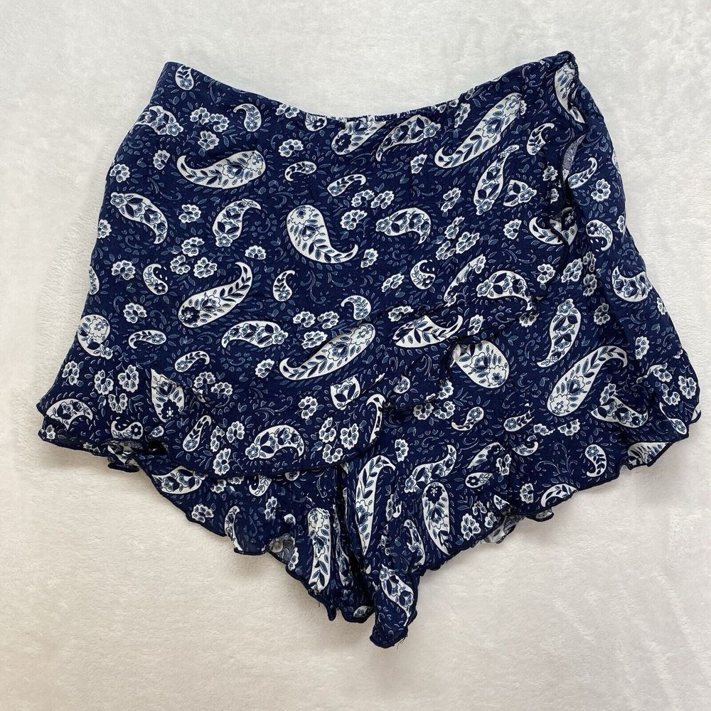 Patrons Of Peace skorts Womens Size Small Blue White Paisley short Bohemian